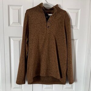 Stetson Men's Tan Sweater with Button Collar